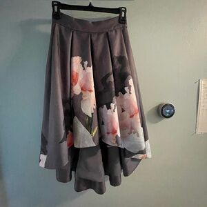 Ted Baker London Gray Floral High Low Skirt